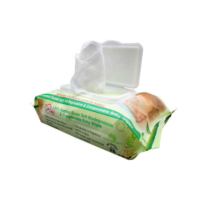 Baby wet wipes 100% bamboo fabric , 100% biodegradable