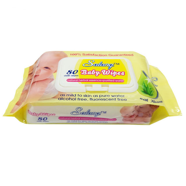 OEM Top quality pure water alcohol free natural herbal essence baby mild wet wipes