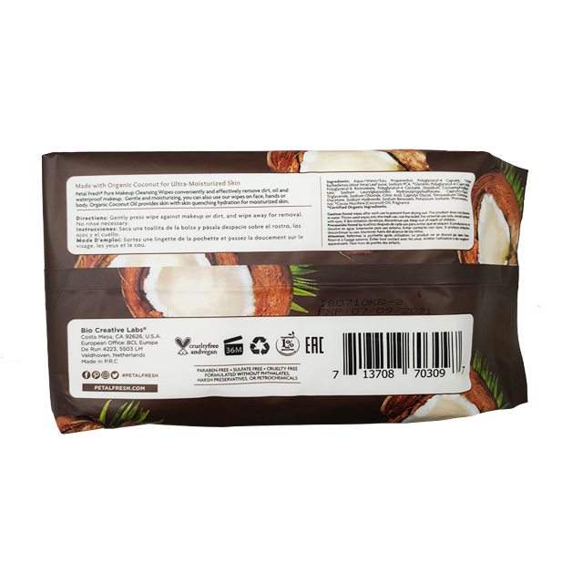 Aiwipes Makeup Remover Wipes with coconut scent